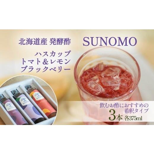 ふるさと納税 果汁飲料 北海道 新ひだか町 北海道産 ハスカップ / トマト&レモン / ブラックベリー 発酵酢 SUNOMO 希釈タイプ 計 1125ml ( 375ml × 3本 …