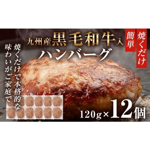 ふるさと納税 牛肉 ハンバーグ 福岡県 志免町 九州産黒毛和牛入ハンバーグ ハンバーグ 肉 牛肉 豚肉 120g×12個入 個包装 焼くだけ 黒毛和牛 九州産 贅沢 本格…