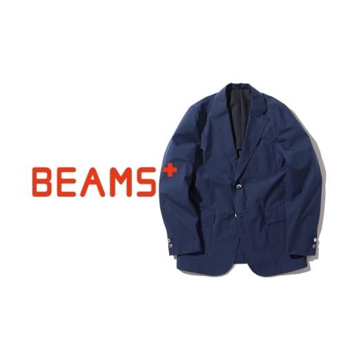 ふるさと納税 服 北海道 札幌市 ふるさとチョイス限定 先行予約 BEAMS PLUS B+3B JKT CO/PE SUCKER NAVY SOLID Lサイズ Lサイズ