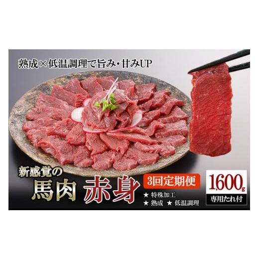 ふるさと納税 馬肉 熊本県 小国町 阿蘇牧場 定期便 3回 馬肉 赤身 1.6kg 1600g 計4.8kg 4800g 特許製法 氷温熟成 低温調理 加熱済 馬赤身 赤身肉 新感覚 焼い…