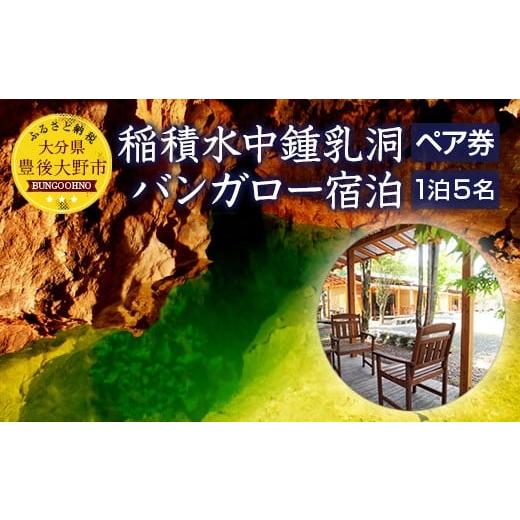 ふるさと納税 体験チケット 大分県 豊後大野市 058-253x1 稲積水中鍾乳洞ペア入場券+いなづみ白山川キャンプ村1泊5名用バンガロー宿泊券