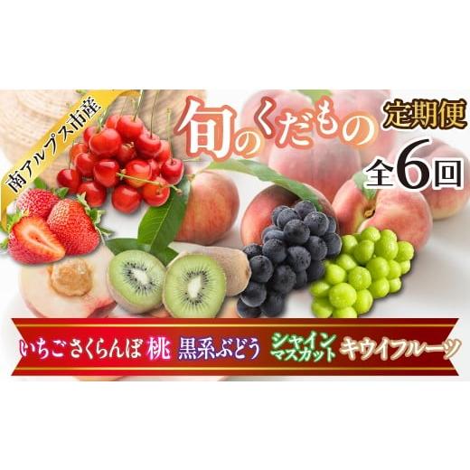 ふるさと納税 果物の詰合せ 山梨県 南アルプス市 旬のくだもの定期便 年6回 (いちご・さくらんぼ・桃・黒系ぶどう・シャインマスカット・キウイフルーツ) ALP…