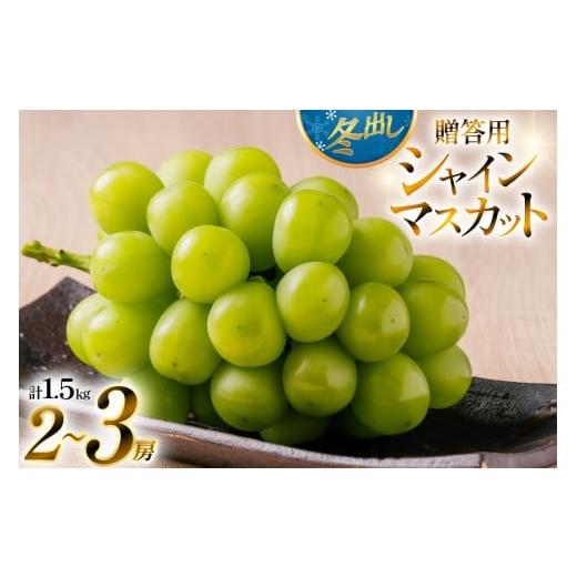 ふるさと納税 ぶどう マスカット 山形県 高畠町 期間限定発送 2026年 冬出し 贈答用 シャインマスカット 1.5kg (2〜3房) いわた果樹園 山形県 高畠町 tk06ayt…