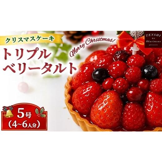 ふるさと納税 ケーキ・カステラ タルト 茨城県 土浦市 クリスマスケーキ トリプル ベリー タルト 5号 4-6人分 パティスリー天使のおくりもの 離島への配送不…