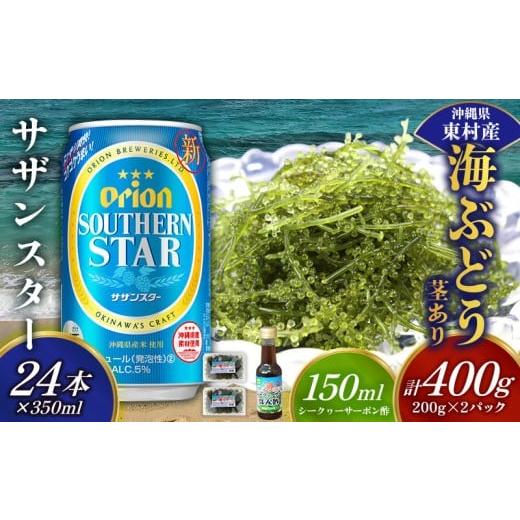 ふるさと納税 乾物 海藻 沖縄県 東村 東村を楽しむセット 海ぶどうセット(茎あり)400g&オリオンサザンスター350ml×24本 海ブドウ 海ぶどう うみぶどう パ…