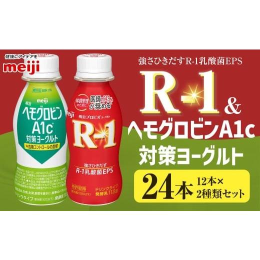 ふるさと納税 飲料類 乳飲料 茨城県 守谷市 明治 R-1 ドリンク 12本 ヘモグロビンA1c対策 12本 合計24本 発酵乳 乳製品 ヨーグルトドリンク 乳酸菌 乳酸菌飲料…