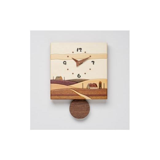 ふるさと納税 時計 掛時計 北海道 東川町 工房ペッカー J5 寄木振り子(サイロ)