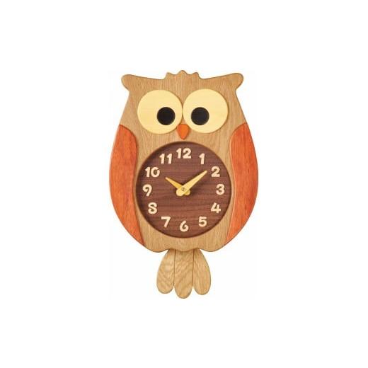 ふるさと納税 時計 掛時計 北海道 東川町 工房ペッカー F60 ふくろう時計