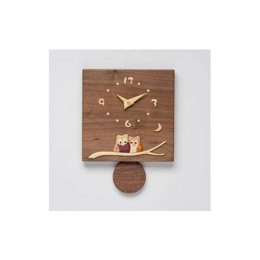 ふるさと納税 時計 掛時計 北海道 東川町 工房ペッカー F10 ウォルナット振り子時計