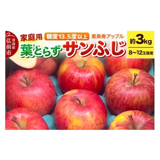 ふるさと納税 りんご 青森県 弘前市 25年12月〜発送 りんご 糖度13.5度以上 サンふじ 約3kg 葉とらず 青森県 フルーツ 果物