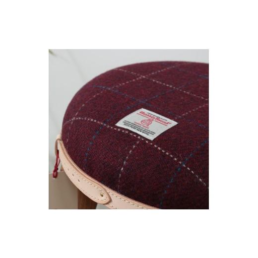 ふるさと納税 木工品・竹工品 和歌山県 有田川町 ハイスツール ボルドー HARRIS TWEED（ハリスツイード） ボルドーの画像