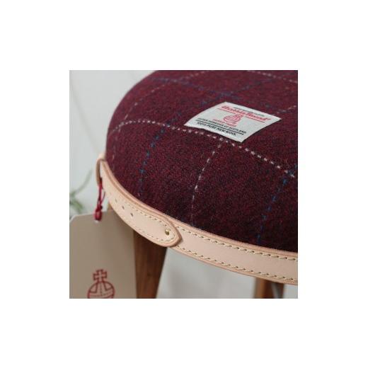 ふるさと納税 木工品・竹工品 和歌山県 有田川町 ハイスツール ボルドー HARRIS TWEED（ハリスツイード） ボルドーの画像