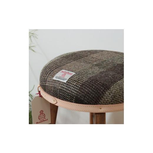 ふるさと納税 木工品・竹工品 和歌山県 有田川町 ハイスツール ブラウンチェック HARRIS TWEED（ハリスツイード） ブラウンチェックの画像