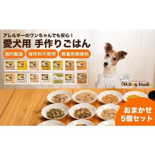 ふるさと納税 惣菜・レトルト 冷凍 新潟県 津南町 M.dog Studio 手作りごはんおまかせ5個セット(鶏・牛・豚・鹿・馬・鮭など全14品目からおまかせセレクト)…
