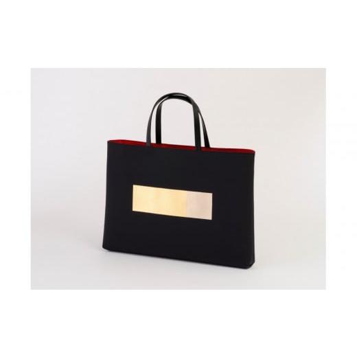 ふるさと納税 カバン 手提げ 石川県 金沢市 グログランバッグ横型・墨 かばん 通勤バッグ レディース メンズ プレゼント 日本製 旅行用 石川 金沢 北陸 復興支…