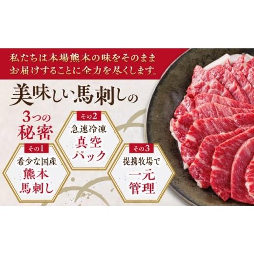 ふるさと納税 馬肉 熊本県 合志市  全6回定期便 国産 サシが決め手馬刺しセット 約500g 熊本馬刺し ばさし 食べ比べ セット 大トロ馬刺し 中トロ 霜降り 馬刺…の画像