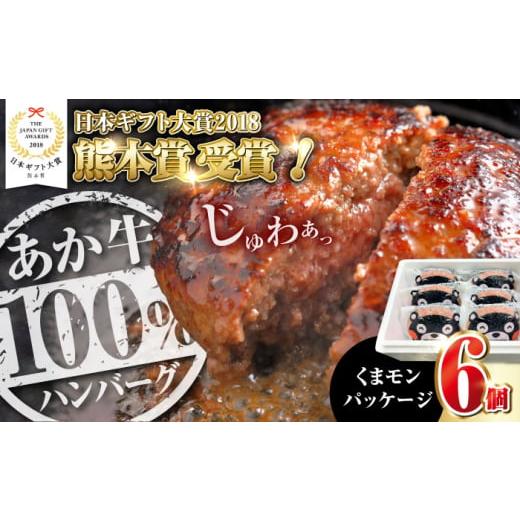 ふるさと納税 牛肉 ハンバーグ 熊本県 合志市 くまモンあか牛ハンバーグ 約120g×6個 有限会社 三協畜産