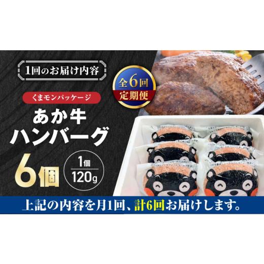 ふるさと納税 牛肉 ハンバーグ 熊本県 合志市 全6回定期便 くまモンあか牛ハンバーグ 約120g 6個 冷凍 計約720g ／ ハンバーグ はんばーぐ hamburg hannba-gu…_6