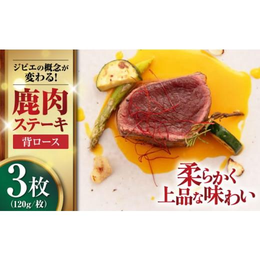 ふるさと納税 鹿肉 北海道 喜茂別町 鹿肉 背ロース 3枚 [喜茂別町] EBIJIN ジビエ 鹿 ロース ステーキ ステーキ用 赤身 冷凍 冷凍配送 北海道 AJAO026 15000…