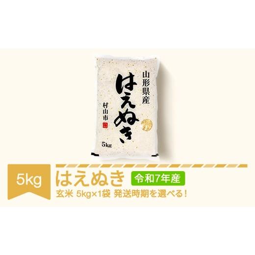 ふるさと納税 米 はえぬき 山形県 村山市 新米 米 5kg 5kg×1 はえぬき 玄米 令和7年産 2026年5月上旬 mk-haxxa5-g5a 2026年5月上旬