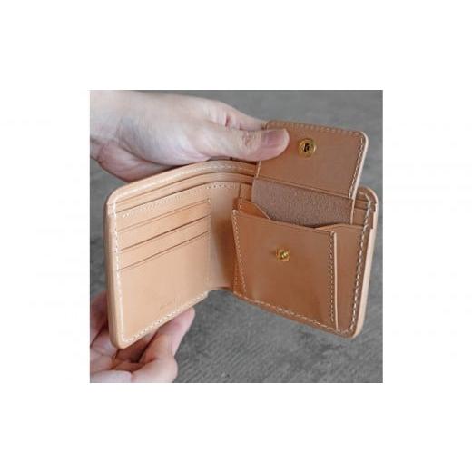 ふるさと納税 財布 栃木県 栃木市 栃木レザー使用｜やわらか本革二つ折り財布｜Half wallet 02C｜オリーブ｜minca（全7色） Half wallet 02C／オリーブの画像