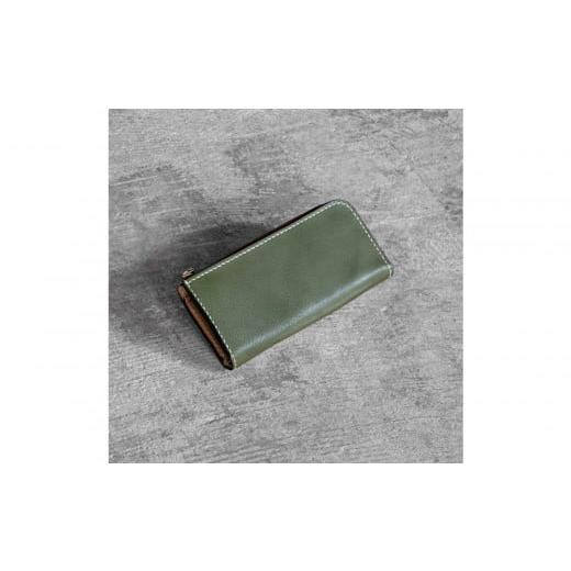 ふるさと納税 財布 栃木県 栃木市 栃木レザー使用|やわらか本革Lジップ長財布|Lzip wallet 02|オリーブ|minca(全7色) Lzip wallet 02/オリーブ