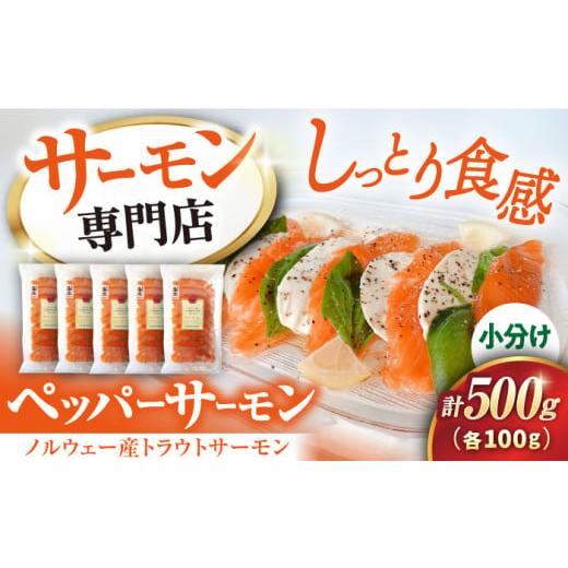 ふるさと納税 魚貝類 サーモン 滋賀県 長浜市 お歳暮対象 サーモン 鮭 ペッパーサーモン 100g×5パック 長浜市/株式会社中村屋 AQAJ008-999 サーモン 小分け…