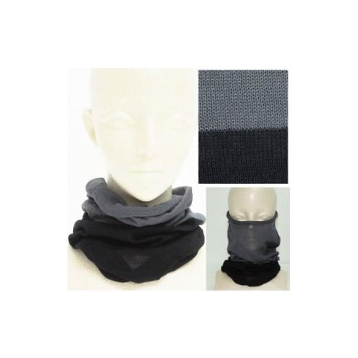 ふるさと納税 小物 奈良県 大和高田市 日本製 シルク100% スヌード 耳穴付4穴 ブラック&amp;チャコール (743-7760) 1618099