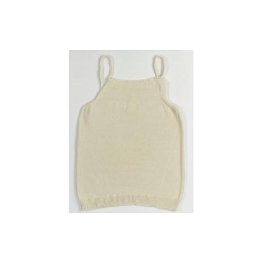 ふるさと納税 服 女 奈良県 大和高田市 日本製 オーガニックコットン ゆるふわキャミ S-M ( 無縫製 ) 生成 (6661-7358) 1618106