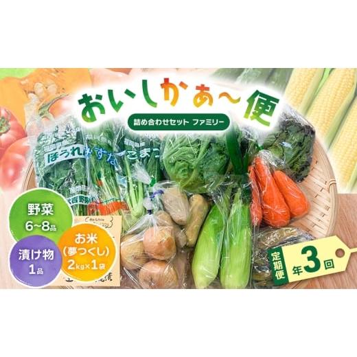 ふるさと納税 セット・詰合せ 福岡県 大刀洗町 定期便 年3回 おいしかぁ〜便 詰め合わせセット 3ヶ月 お楽しみ ファミリーセット 家族用 野菜 やさい 米 新鮮…
