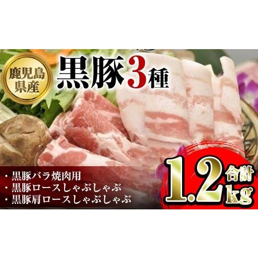 ふるさと納税 豚肉 セット 鹿児島県 肝付町 B06003 鹿児島県産極上黒豚厳選(約1.2kg) 鹿児島 黒豚 豚肉 ポーク 肩ロース ロース バラ バラエティ セット 詰め…