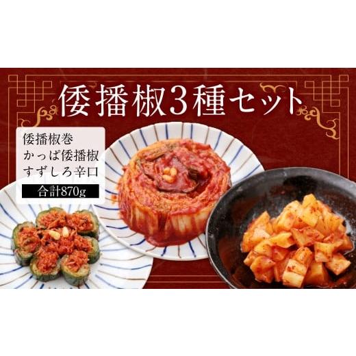 ふるさと納税 加工品等 キムチ 熊本県 益城町 倭播椒 3種セット 倭播椒巻(300g) かっぱ倭播椒(300g) すずしろ倭播椒辛口(270g) 計870g