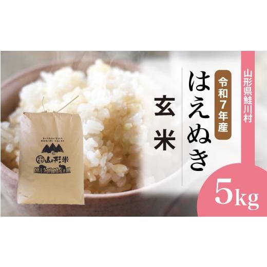 ふるさと納税 玄米 山形県 鮭川村 令和7年産米 はえぬき 玄米 5kg (5kg×1袋) 配送時期選べます 山形県鮭川村