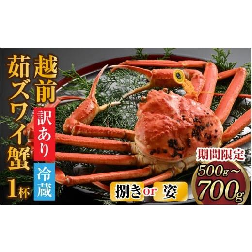 ふるさと納税 カニ ずわいガニ 福井県 福井市 捌き済選択可 到着日指定可 訳あり 蟹好きが唸る老舗カニ料理店の越前茹ズワイ蟹 小サイズ(500g〜700g)1杯 期間…
