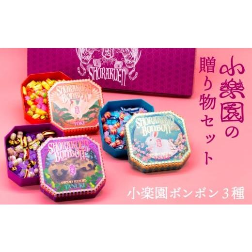 ふるさと納税 和菓子 和菓子セット・詰め合わせ 東京都 渋谷区 小楽園の贈り物セット 小楽園ボンボン3種 飴 金平糖 ボンボン 可愛い缶 3種類 手土産 贈り物 ギ…