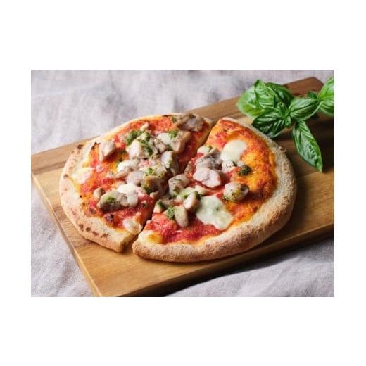 ふるさと納税 米・パン 総菜パン 香川県 善通寺市 オリーブ地鶏とダイシモチ麦のピザ(8インチハーフ×4枚セット)