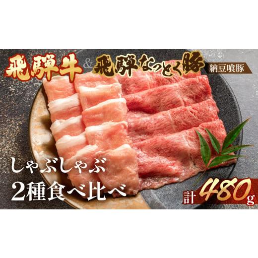 ふるさと納税 牛肉 しゃぶしゃぶ 岐阜県 下呂市 年内順次発送 飛騨牛ももと飛騨納豆喰豚ロースのしゃぶしゃぶセット 各240g(計 480g) 冷凍 年内配送 年内発…