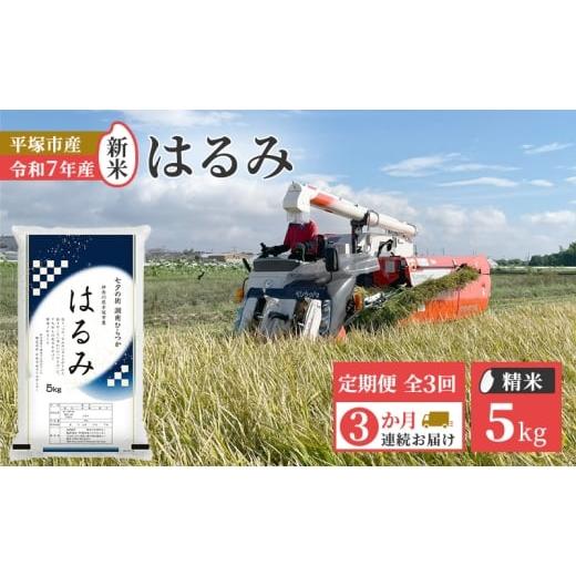 ふるさと納税 米 神奈川県 平塚市 定期便3か月 『令和7年産新米』 (株)平塚中央ライスセンターが自社で苗から育てカ はるみ5kg 精米 過去2回 特A獲得