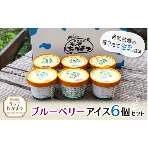 ふるさと納税 菓子 アイス 奈良県 葛城市 ラッテたかまつ ブルーベリーアイス6個セット /葛城 高原 牧場 ラッテのアイス