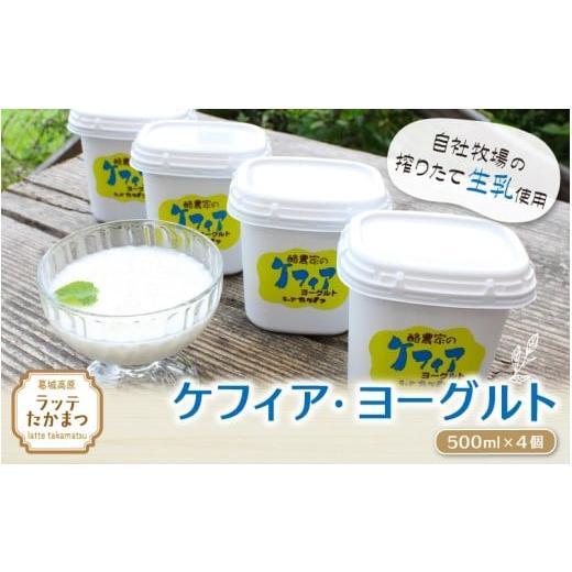 ふるさと納税 加工品等 奈良県 葛城市 ケフィア・ヨーグルト500ml×4個 / 葛城 高原 牧場 ケフィア ヨーグルト