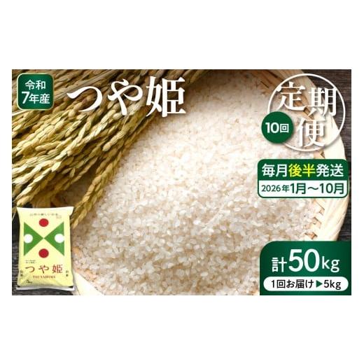 ふるさと納税 米 つや姫 山形県 東根市 2026年1月スタート 特別栽培米つや姫5kg×10回(毎月 後半発送)定期便 深瀬商店 hi053-033 2026年1月〜10月 毎月後半発…