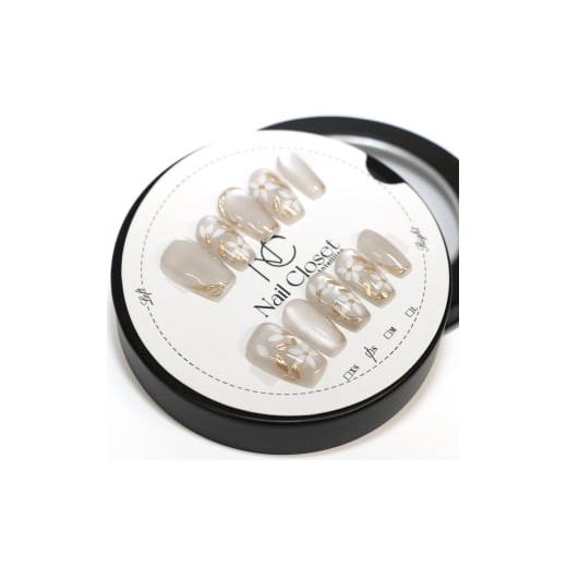 ふるさと納税 アクセサリー 埼玉県 さいたま市 ネイルチップ ロング 金木淡花 Lサイズ Antellijan大宮ネイルサロンのハンドメイド L5-L