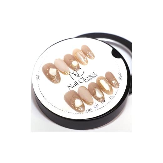 ふるさと納税 アクセサリー 埼玉県 さいたま市 ネイルチップ ロング 月砂 XSサイズ Antellijan大宮ネイルサロンのハンドメイド L4-XS