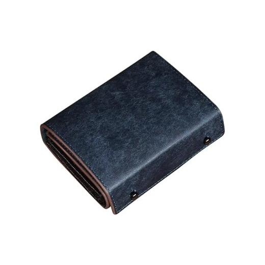 ふるさと納税 財布 埼玉県 さいたま市 メンズ二つ折り財布 濃藍