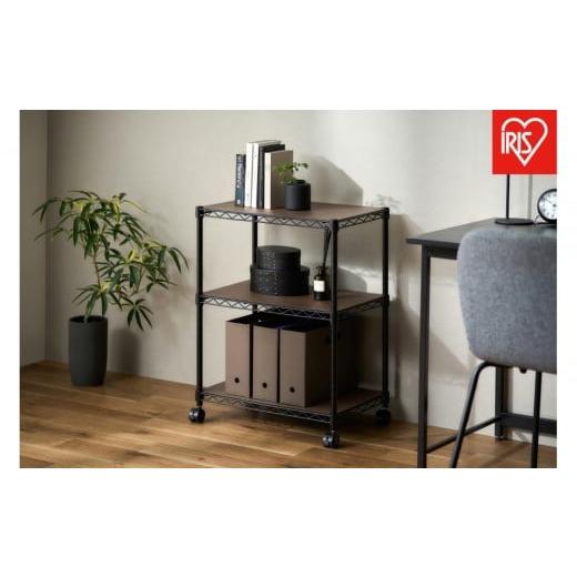 ふるさと納税 家具 本棚・ラック・カラーボックス 宮城県 角田市 カラーメタルラック ウッドボード付き CMM-55073B ブラック