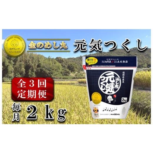 ふるさと納税 米 福岡県 行橋市 CE-106_ 定期便3回 令和7年米 金のめし丸元気つくし 2Kg(1袋)×3回