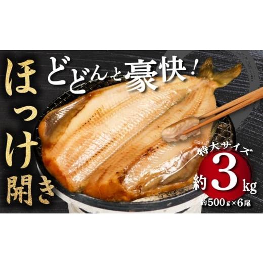ふるさと納税 旬の鮮魚等 千葉県 銚子市 豪快 ホッケ 開き 約3kg (約500g × 6尾) ホッケ 縞ホッケ しまほっけ 魚 魚介 魚介類 干物 開き 大容量 特大 肉 厚…