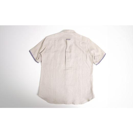 ふるさと納税 服 男 沖縄県 沖縄市 サマーシャツ（グレーベージュ ／ メンズ）琉球織物 経浮花織入り ファッション フォーマル カジュアル 冠婚葬祭 ／ 沖縄市…の画像