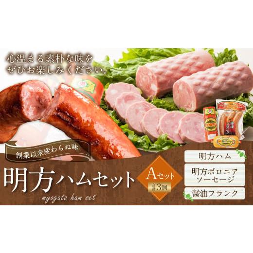 ふるさと納税 肉 ハム 岐阜県 美濃加茂市 明方ハム Aセット 計3個 | めぐみの農業協同組合 国産豚肉 ハム ボロニアソーセージ フランク 詰め合わせ
