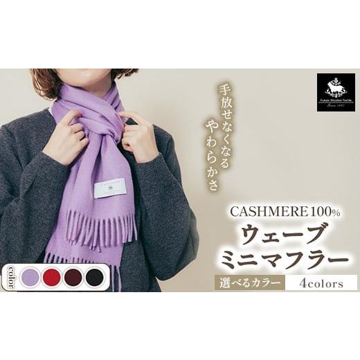 ふるさと納税 小物 ストール・マフラー 大阪府 泉大津市 ブラック カシミヤ100% ウェーブミニマフラー ブラック